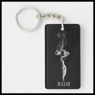 Stylish Black and Grey Smoke Key Ring