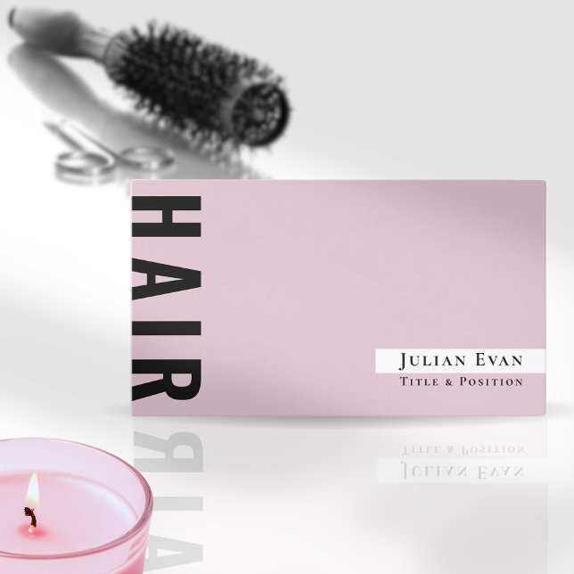 Stylish Black and pink Hair Stylist Business Card (Creator Uploaded)