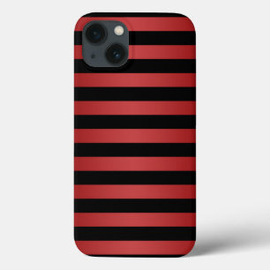 Stylish Black and Red Stripes Pattern iPhone 13 Case