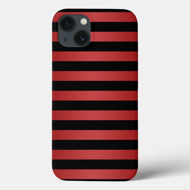 Stylish Black and Red Stripes Pattern Case-Mate iPhone Case (Back)