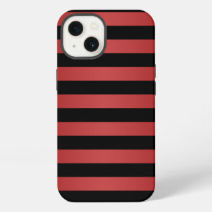 Stylish Black and Red Stripes Pattern iPhone Case