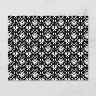 Stylish Black and White Damask Pattern.