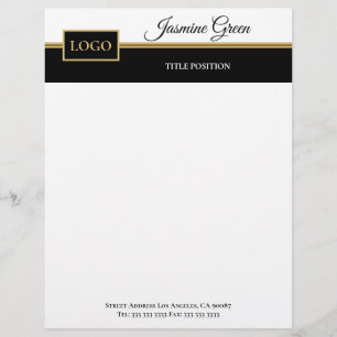 Stylish Black And White Design Custom Letterhead