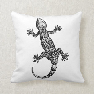 STYLISH BLACK AND WHITE GECKO CUSHION