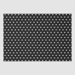 Stylish Black and White Hearts Custom Tissue Paper