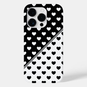 Stylish Black And White Hearts Pattern Case-Mate iPhone 14 Pro Case