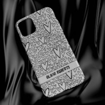 Stylish Black and White Hearts Pattern Personalise