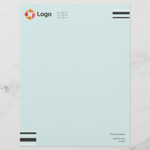 Stylish Black and White Minimal Squared Lines Custom Letterhead