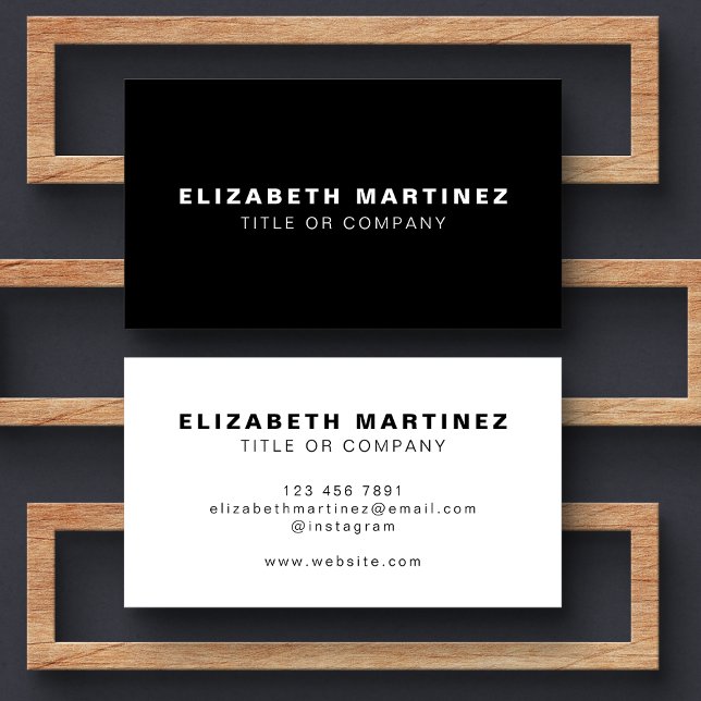 Stylish Black and White Modern Front and Back Business Card (Creator Uploaded)