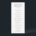 Stylish Black and White Modern Wedding Program<br><div class="desc">Elegant wedding program featuring a classic design with a simple layout.  Your names and wedding date are prominently displayed in a large traditional serif font.  The simplicity of this design is great for a formal wedding.</div>
