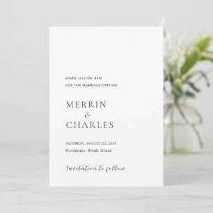 Stylish Black and White Modern Wedding Save The Date