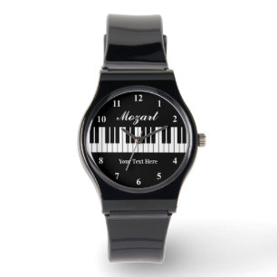 Stylish black and white piano keys watch for men