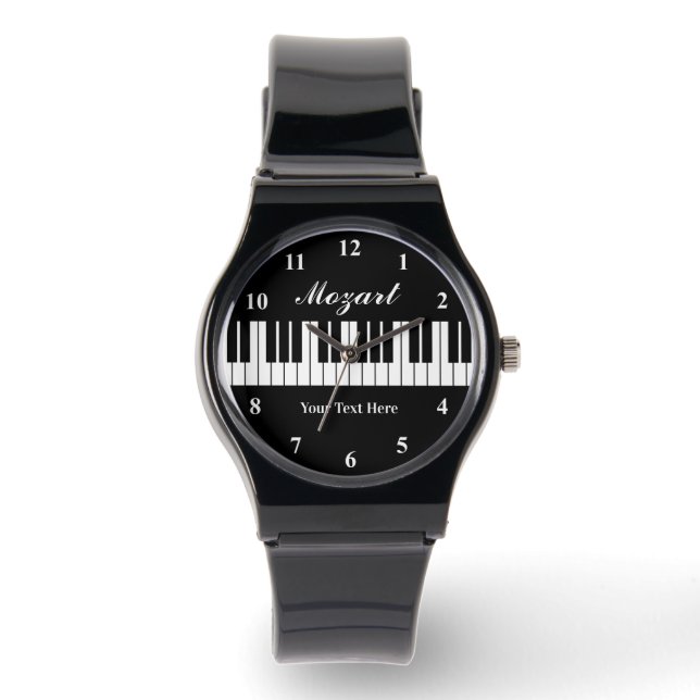 Stylish black and white piano keys watch for men (Front)
