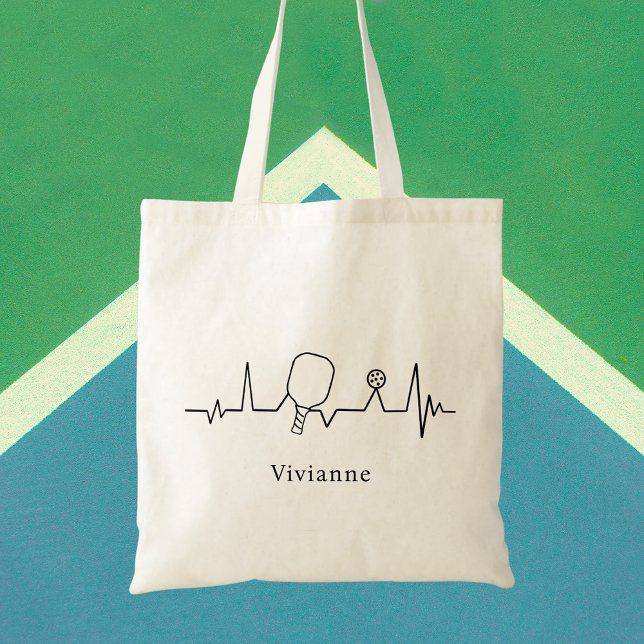 Stylish Black and White Pickleball Lover Tote Bag (Creator Uploaded)