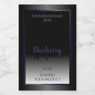 Stylish Black and White Product Labels Blue Frame