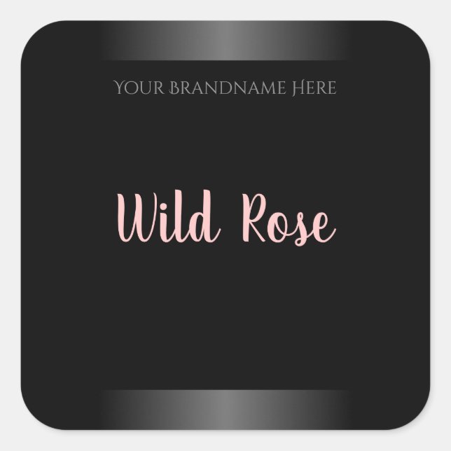 Stylish Black and White Product Labels Pink Frame (Front)