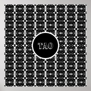 Stylish Black and White Tao Calligraphy Poster