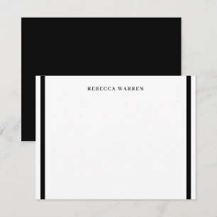 Stylish Black and White Two Border Simple Flat Card