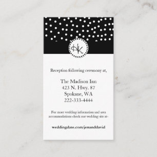 Stylish Black and White Wedding enclosure cards