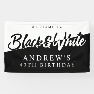 Stylish Black and White Welcome Banner