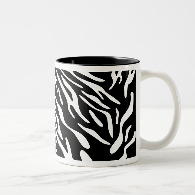 Stylish Black and White Zebra Stripe Mug (Right)