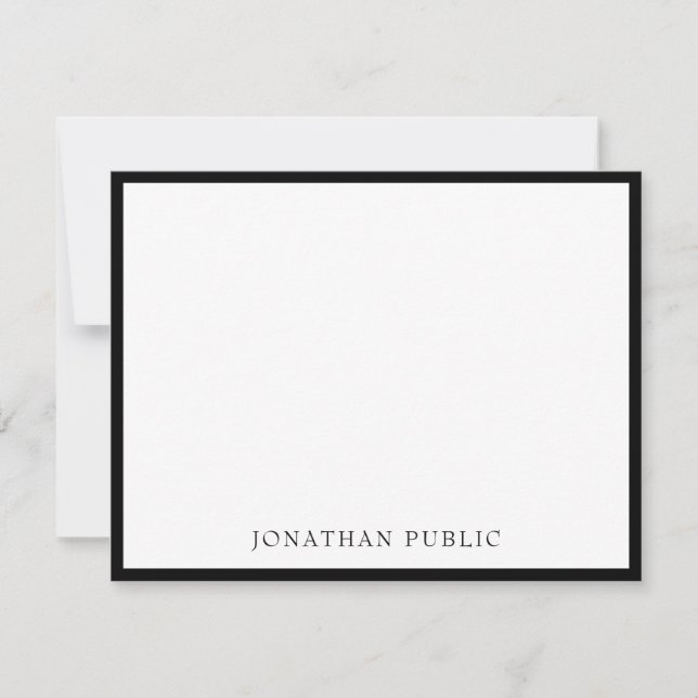 Stylish Black Border Minimalist White Template BW (Front)