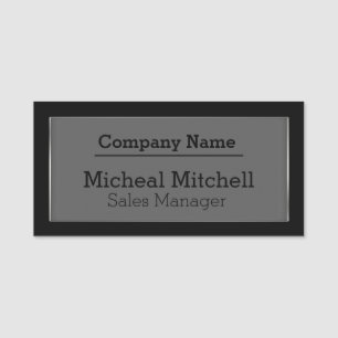 Stylish Black Business Employee Name Tag