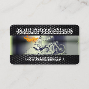 Stylish, black& chrome Motorcycle Business Card