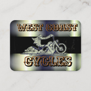 Stylish, black& chrome Motorcycle Business Card
