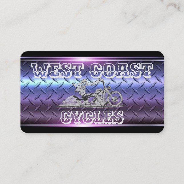 Stylish, black& chrome Motorcycle Business Card (Front)