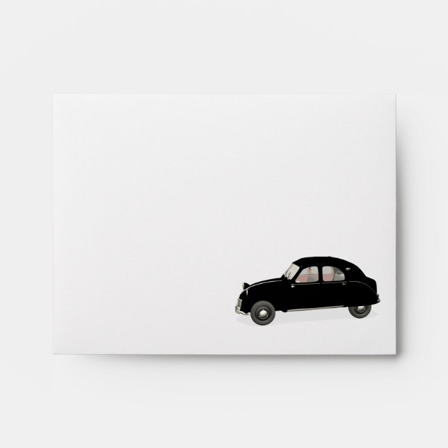 Stylish Black Citroen 2CV Envelope (Front)