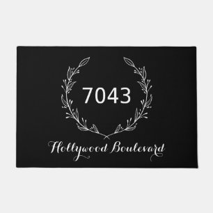 Stylish Black Front Door Mat With Address Large
