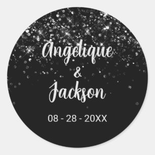 Stylish Black Glitter Envelope Seal