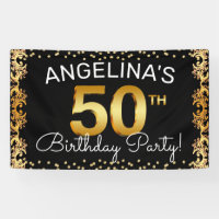 Stylish Black & Gold 50th Birthday Party