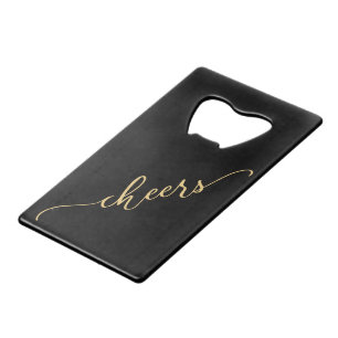 Stylish Black & Gold CHEERS with Name