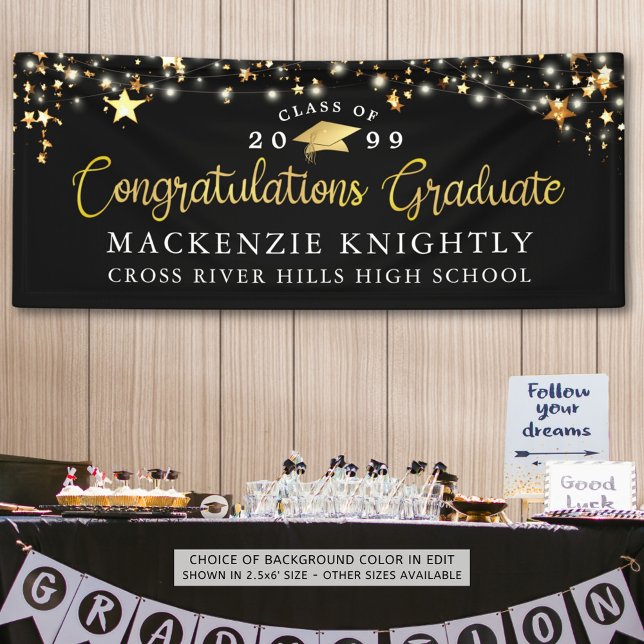 Stylish Black Gold Congrats Grad Script Banner (Creator Uploaded)