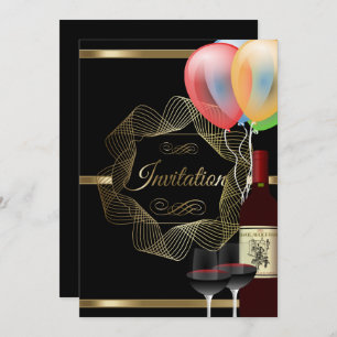 Stylish Black & Gold Party Event Invitation