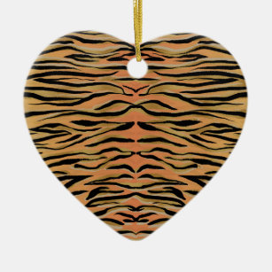 Stylish Black Gold Tiger Animal Print Ceramic Ornament