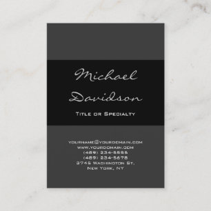 Stylish Black Grey Classical Script Business Card