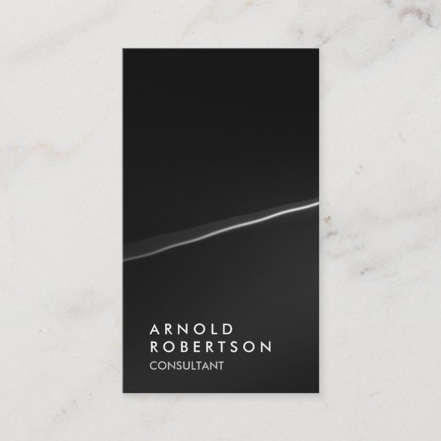 Stylish Black Grey Trendy Consultant Business Card (Front)
