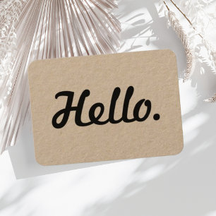 Stylish Black Hello Script Clean Rustic Craft  Business Card