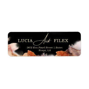 Stylish Black Ink Typography Return Address Label