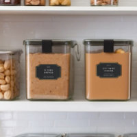 Stylish Black Kitchen Pantry Food Storage Labels