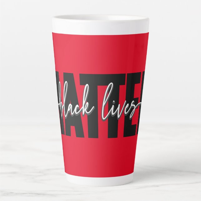 Stylish Black Lives Matter Typography  Latte Mug (Front)