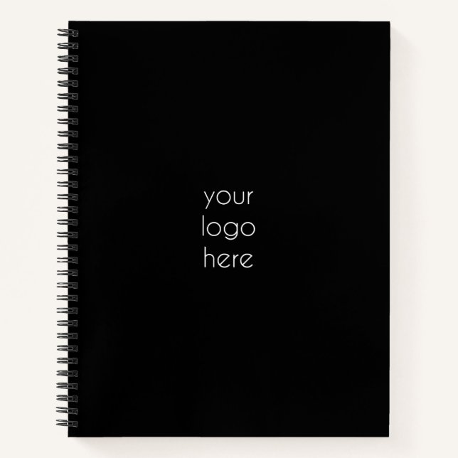 Stylish Black Modern Professional Business Logo Notebook (Front)