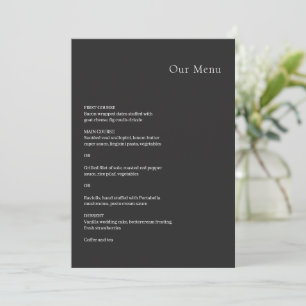 Stylish Black Modern Wedding Menu