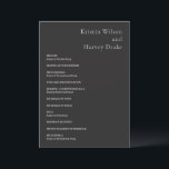 Stylish Black Modern Wedding Program<br><div class="desc">Modern wedding program featuring a simple yet elegant design.</div>