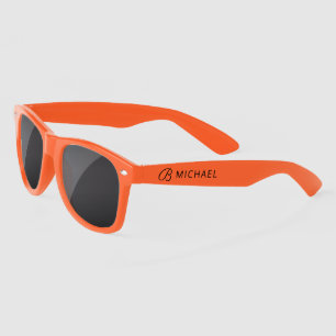 Stylish Black Monogram Personalised Name Sunglasses