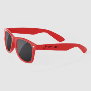 Stylish Black Monogram Personalised Name Sunglasses