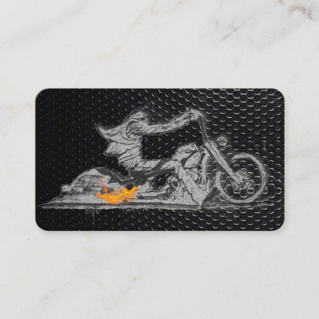Stylish, black Motorcycle Business Card (Front)